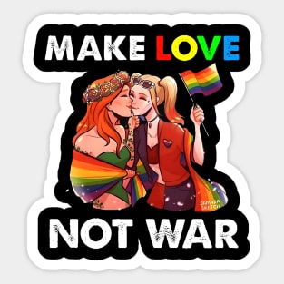 Make Love Not War Lesbian For LGBT Vintage Sticker